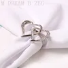 Heart-shaped Wedding Napkin Ring Metal Silver Color Napkin Buckle Valentines Day Wedding Dinner Parties Table Decor Napkin Holder