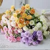 Paquete de flores lilas artificiales para bodas, ramo de flores, fiesta en casa, decoración de jardín, 5 ramas, 20 cabezas, RRB14360