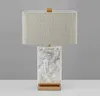 American style table lamp Retro Rural Marble Iron E27 led bulb gold color metal art decotation luxury Living Room Bedroom light