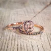 14k Rose Gold Diamond Ring Black Obsidian Topaz Gemstone Anillos Wedding Bizuteria 14K Rings Set Engagement for Women Jewelry Y200321