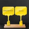 Gelbe ABS-Zeichen-Clip mit A6 PVC-löschbarer Brett-Werbung Preis-Etikett-Halter 10pcs