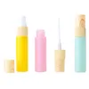 10ml 0.33oz Refillable Empty Glass Essential Oil Perfume Bottles Color Coating Cosmetic Containers Sample Vial Mist Spray Pump Bottle With Wood Grain Plastic Cap