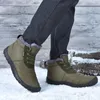 Men Winter Fashion Cold-proof Waterproof Casual Boots With Plush Male Cotton Cloth Low Lace-up Tooling Boot Outside Snow Shoes