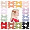 Baby Girls Hair Clips Bow Barrettes Kids Safety Whole Wrapped Hairpins Toddler Bowknot Clippers Headwear Hair Accessories for Children Solid Color YL2294