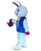 Costume della mascotte del coniglio di Halloween Cartone animato di alta qualità Coniglietto di Pasqua Peluche Personaggio a tema anime Formato adulto Carnevale di Natale Festa di compleanno Vestito operato