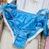 Pure Silk Solid Women Sexy Mulberry Silk Underwear Briefs Side Tie Ribbon Bowknot Lingerie Thong Low Waist Panties3881950