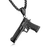 Hip Hop Rock Desert Eagle Automatic Pistol Gun Men Pendants Halsband 316L Rostfritt stålsmycken med 60 cm Gold Chain18506707