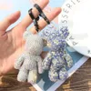 Diamond Bear Car Keychain Bag Hanger Purse Blingbly Key Chains Gewelddadige Mode Mobiele Telefoon Bandjes Charms