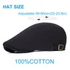 القطن القابل للتعديل قبعات Newsboy Caps Men Woman Casual Beret Flat Ivy Cap Soft Solid Solid Driving Cabbie Hat Usisex Black Gray Hats 2012