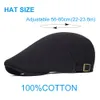 Algodón Ajustable Newsboy Caps Hombres Mujer Casual Boina Plana Ivy Cap Suave Color Sólido Conducción Cabbie Hat Unisex Negro Gris Sombreros 2012309O