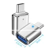 USB-C USB 3.1 Typ C-hane till USB 3.0 Kvinnlig datakonverterare LED-ljusadapter Lätt datadapter med omvandlare OTG