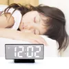 Sveglia a specchio a LED Orologio da tavolo snooze digitale Sveglia leggera Elettronica con display della temperatura di grandi dimensioni Orologio decorativo per la casa LJ200827