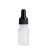 도매 가격 서리로 덥은 유리 dropper 병 약 10 ml 빈 dropper 병 눈 dropper 및 childproof 모자