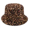 2020 nova camurça leopardo bacia balde chapéu mulheres impressas pescador chapéus feminino primavera verão outdoor lazer sun chapéu atacado