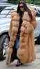 YSKKTのフェイクの毛皮のコートの女性が厚く秋冬の暖かいフード付きコートスーパーロングコート特大の女性のコートとジャケットプラスサイズLJ201202