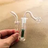 Mini smalll 10mm Glass Hookah Smoking Pipe Smoke Shisha Diposable Glass Pipes Oil Burner Tobacco Bowl Ash Catchers Bong Percolater Bubbler Lakegreen Transparent