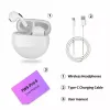 TWS Bluetooth Earbuds Wireless Branco no Ear fone de ouvido Headphones Mic Mini Pro 6 para telefone celular