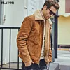 FLAVOR New Men s Genuine Leather Motorcycle Jacket Pigskin with Faux Shearling Real Leather Jacket Bomber Coat Men LJ201029
