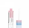 100ピース正方空リップ光沢のあるチューブボトルグラデーションピンクブループラスチックエレガントな口紅液体化粧品容器5mlサンプルSN3329