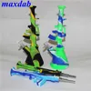 Machine Bongs Silicone Ak47 Hookahs Bonga de água de vidro inquebrável com tigela com tigela e titânio Tip Silicon Hookah Tobacco Tubos de fumantes