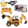 1:20 2.4G Afstandsbediening Auto Backhoe Loader Two-Way Heftruck Engineering Voertuig Graafmachine voor kinderen Kinderen Speelgoed Auto Gift 201218