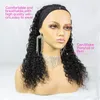 HeadBand peruca de cabelo humano peruca Nenhum rendas frente perucas para mulheres negras onda profunda máquina feita Perucas Cor Natural