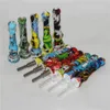 Silicone Nectar Hookahs Concentrate Smoke Pipe with 14mm Titanium Tip Dab Straw Oil Rigs silicon bongs glass collectors