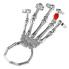 Punk Nightclub Finger Ring for Men Skeleton Skull Bone Hand Bracelets Bangles Christmas Halloween Gift w-00441