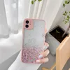 Gradient Bling Shiny Hybrid TPU PC Glitter Telefoonhoesje voor iPhone 12 11 PRO MAX XR XS 7 8 Plus X Clear Cover