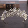 Kopfbedeckungen Mode Luxus Kristall Brautkronentiaras Leicht Gold Diadem Diadem Frauen Braut Braut Hochzeitshaarzubehör