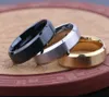 100 -stk comfort Fit Gold Silver Black 6mm Breedte Roestvrij staal Band Wedding Ring Man Women Sieraden4100367