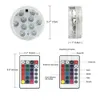 10 LEDs Diving Knob Lights LED Pool Aquarium Colorful Light Remote Control Underwater Waterproof Lamp for Bar KTV Banqute Fish Tank