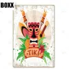 Tiki Bar Decoração de parede Sinal de metal Placa de viagem Férias de verão Tiki Sinal de arte em metal Placa moderna para Tiki Bar Beach Bar Seasides Parede Decorativa Pintura de ferro tamanho 30X20cm