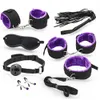 Dildo Vibrator Analpluggar Handbojor Piska Nipplar Klämma Ögonbindel Bröstpump BDSM-spel Vuxen Sexleksaker Kit För Par kit casal Y201118