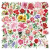 Etiket 60 Parça Çiçekler Bitki Elemanları Yok Bagaj Çıkartmalar Su Geçirmez Pet Yapışkan Çıkartmalar