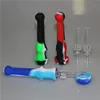Novo kit de tubo de néctar de silicone para fumar com dicas de quartzo 14 mm DAB Tool for Glass Bongs Dab Rigs