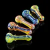 Latest Colorful Cool Pyrex Thick Glass Smoking Tube Handpipe Portable Handmade Dry Herb Tobacco Oil Rigs Filter Bong Hand Pipes DHL Free