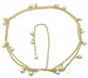 Neue Mode in Luxus-Diamant-Perlen-Anhänger-Gliederkette-Metallgürtel für Frauen, Mädchen, Studenten, 110 cm