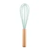 Oeuf Outils Manche En Bois Silicone Fouet Ménage Mélangeur À Main Batteur Outil De Cuisson RRF13001