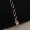 Exquisite 18K Gold Silver Plated Cubic Zirconial Crystal Cube Necklace for Women Girlfriend Ladies Bridal Wedding Jewelry Valentine's Day Gift Wholesale Price