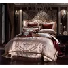 Luxuriöses Royal-Bettwäsche-Set, Queen-King-Size-Bett-Set, Satin, ägyptische Baumwolle, braun, Bettbezug, Bettlaken-Set, Spread-Linge-De-Lit-Funda-Cama 201114