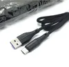 3A Charge rapide 1M 3FT Tissu tressé Nylon Type c Câbles USB Câble micro usb