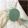 Puitiua zoete kant ronde handtassen hoge kwaliteit PU lederen vrouwen crossbody tassen vrouwelijke kleine verse bloem ketting schouder