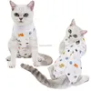 Costume de récupération chirurgicale pour chat imprimé Costume de stérilisation pour chat respirant Vêtements de chirurgie Vêtements anti-léchage des plaies et cadeau de sable