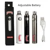 Dabwoods Battery 650mAh Vape pen Adjustable Variable Voltage Cookies 510 Thread Batteries Preheat Retail Packaging with USB Charger Allow Customize
