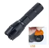 tactical flashlight USB rechargeable highlight flashlights waterproof zoomable XML-T6 torch Lamp for outdoor camping hiking hunting