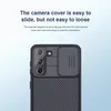 Pour Samsung S21 S21Plus S21Ultra NILLKIN Black Mirror Pro Series Camshield Couverture complète Anti-poussière Résistant aux rayures Étui pour téléphone portable