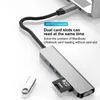 6 in 1 Type-C Docking Station USB C HUB 4k HD 87w Fast Charge Usb3.0 Splitter SD/TF Card Slots Adapter For MacBook Converter