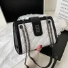 Cross Body Lattice Square Tote Bag 2022 Fashion High Quality PU Leather Women's Designer Handbag Chain Shoulder Messenger