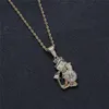 Hip Hop Iced Out Personlig Old Man's Purse Pendant Halsband Full av Zircon Zircon Mens Gold Chain